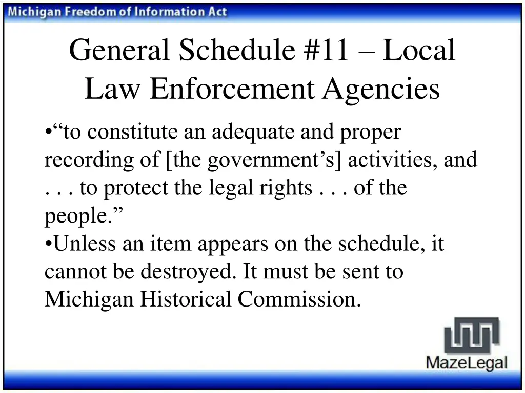 general schedule 11 local law enforcement agencies