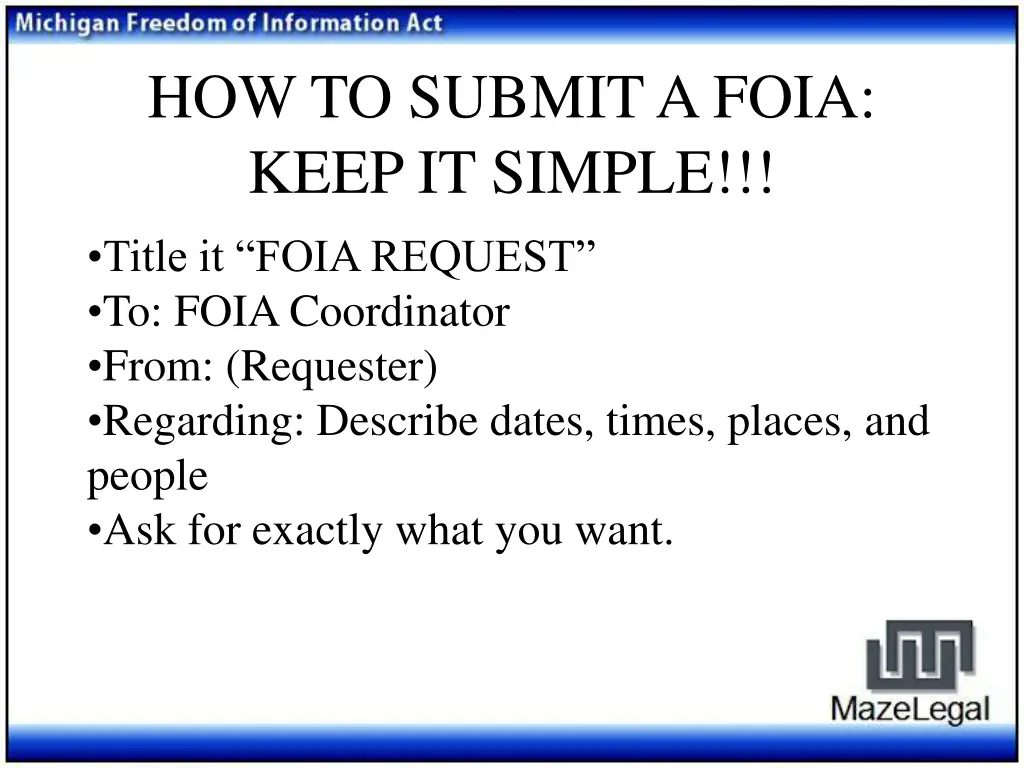 how to submit a foia keep it simple