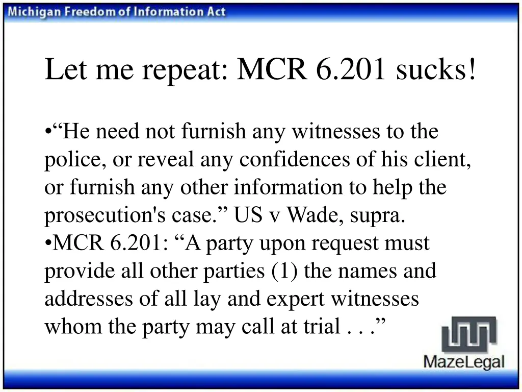 let me repeat mcr 6 201 sucks