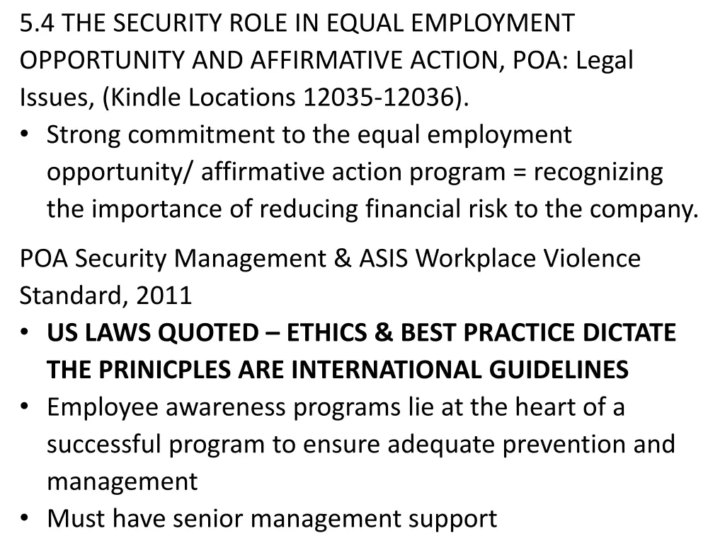 5 4 the security role in equal employment