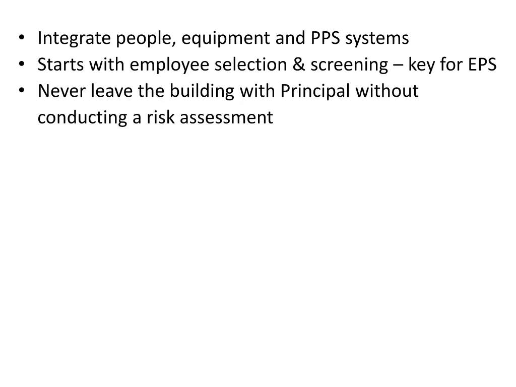 integrate people equipment and pps systems starts