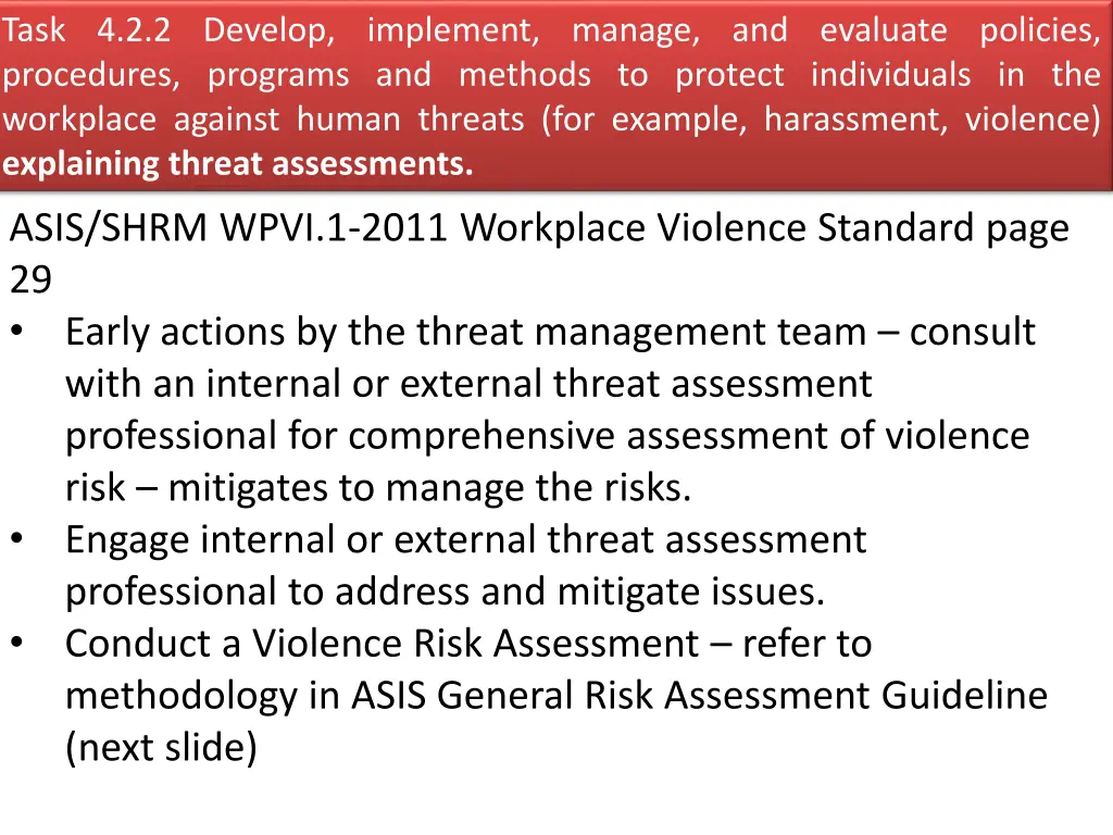 task 4 2 2 develop implement manage and evaluate