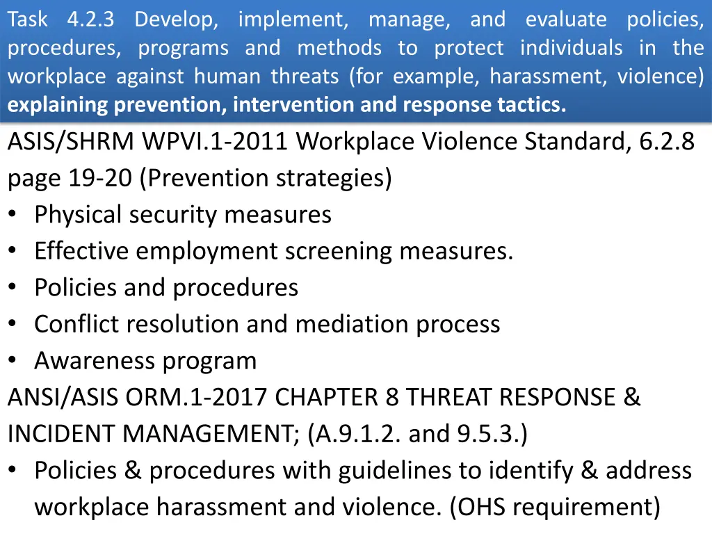 task 4 2 3 develop implement manage and evaluate