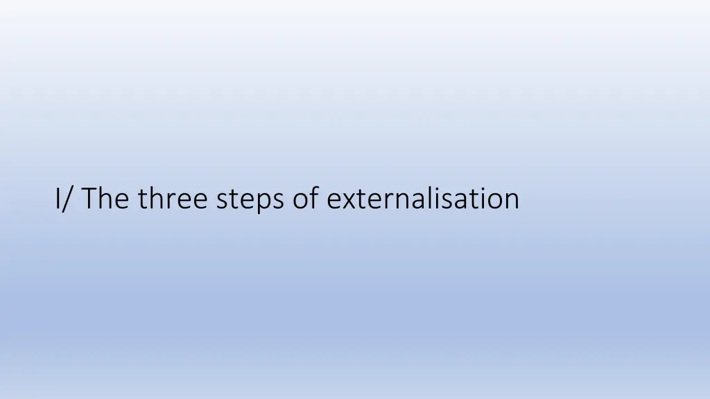 i the three steps of externalisation