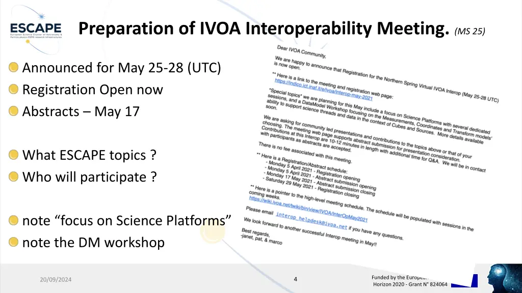 preparation of ivoa interoperability meeting ms 25