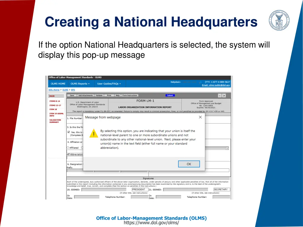 creating a national headquarters