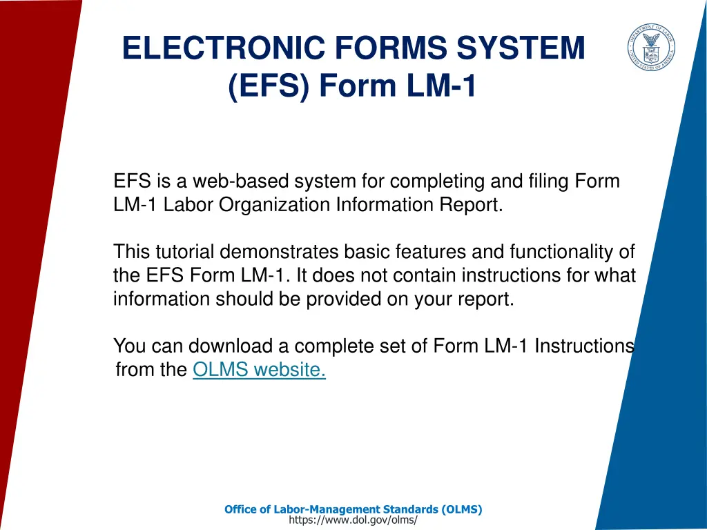 electronic forms system efs form lm 1