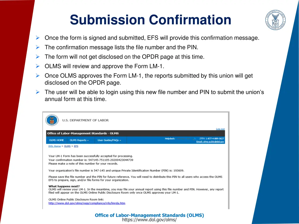 submission confirmation