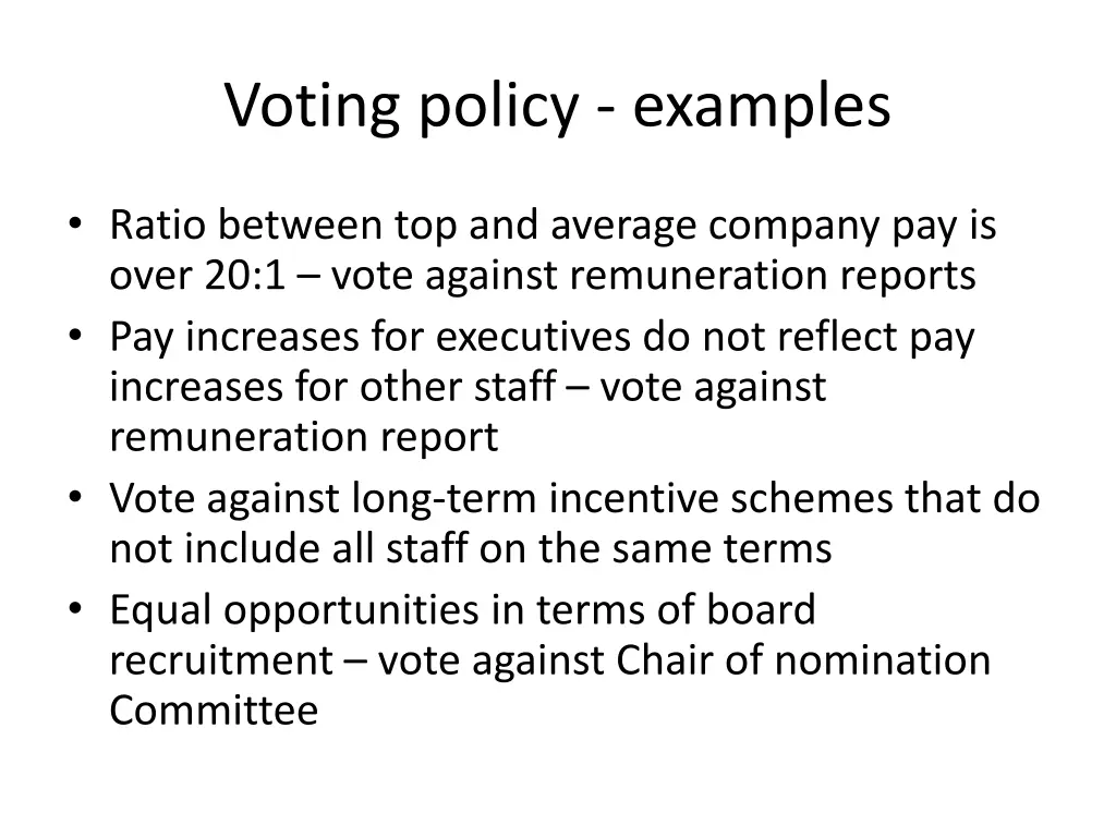 voting policy examples