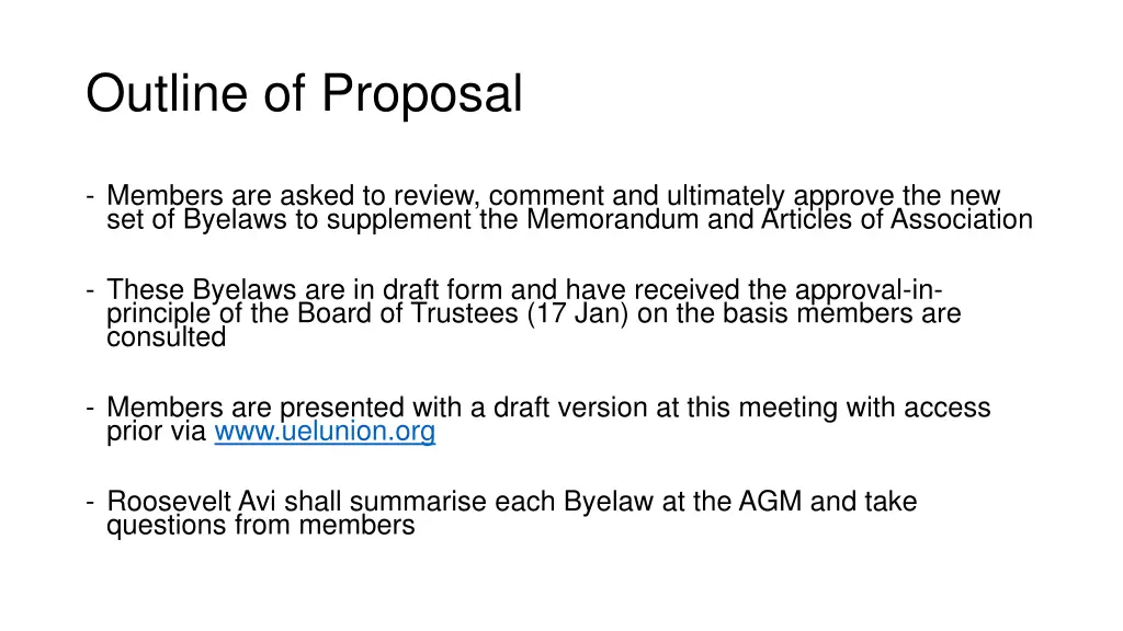 outline of proposal