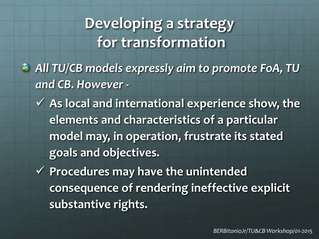 developing a strategy for transformation