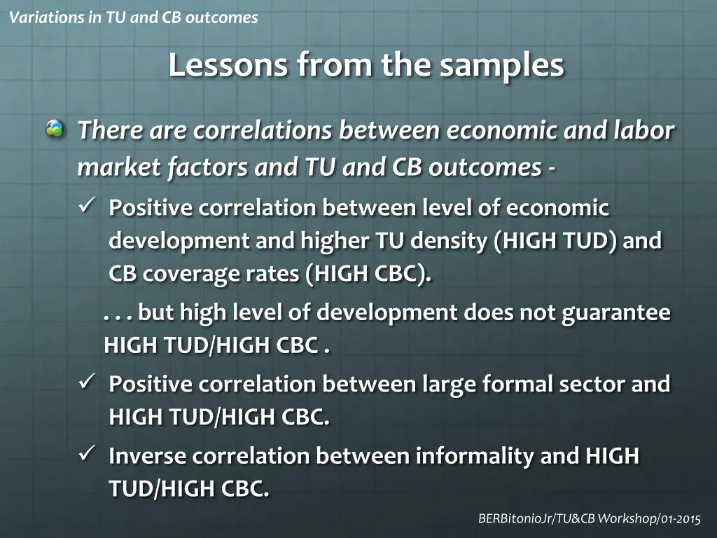 variations in tu and cb outcomes 3