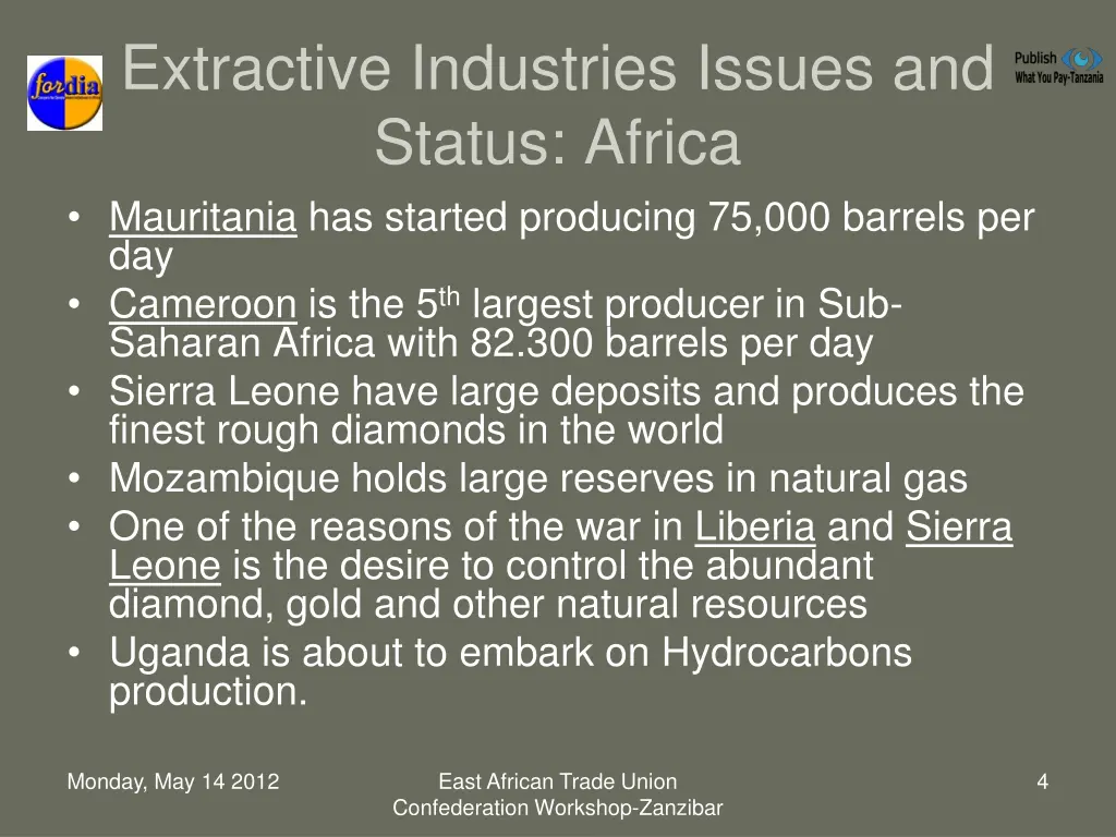 extractive industries issues and status africa 1