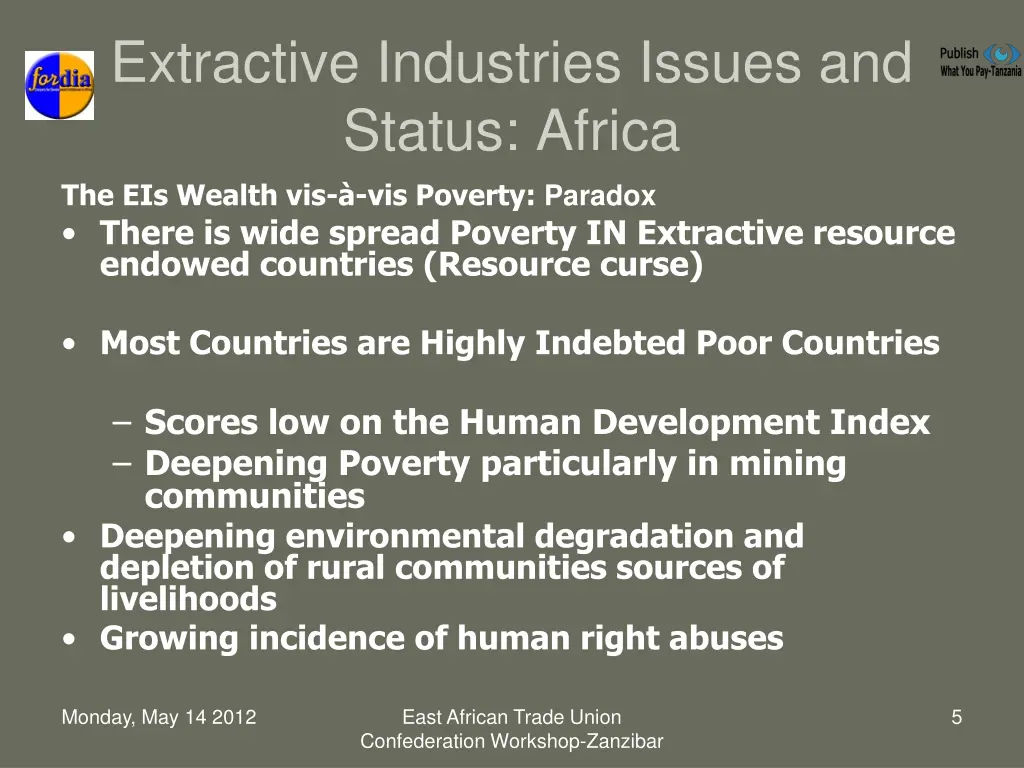 extractive industries issues and status africa 2