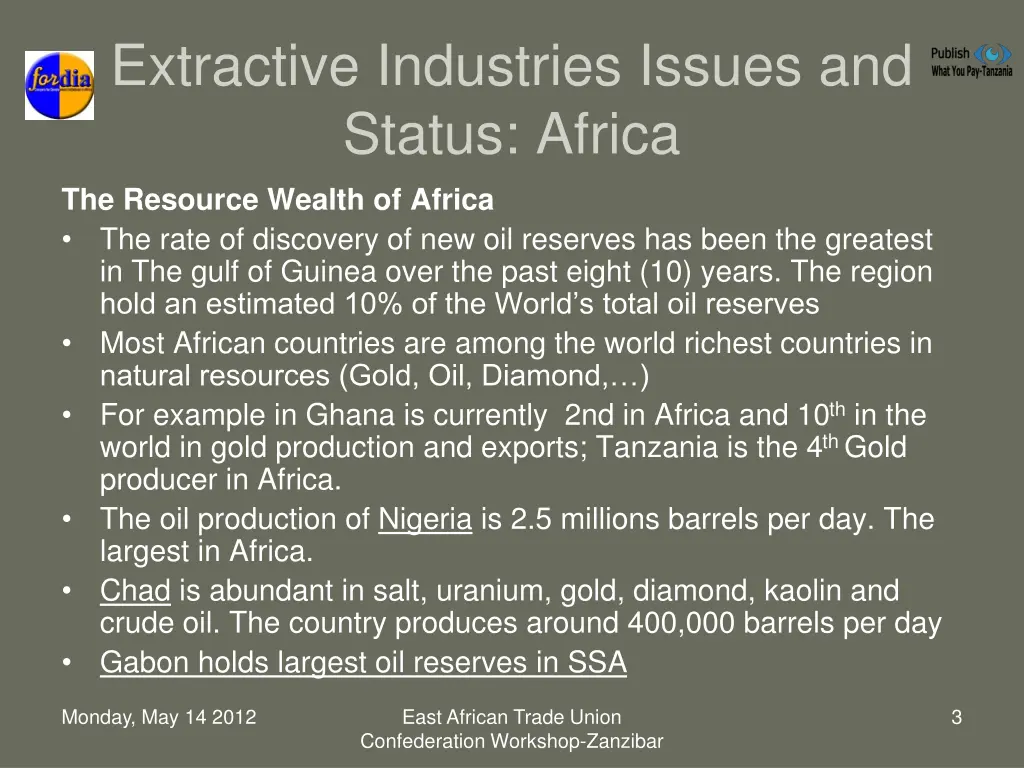 extractive industries issues and status africa