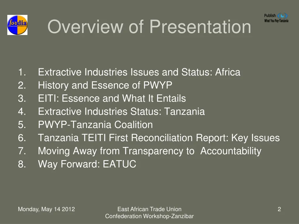 overview of presentation