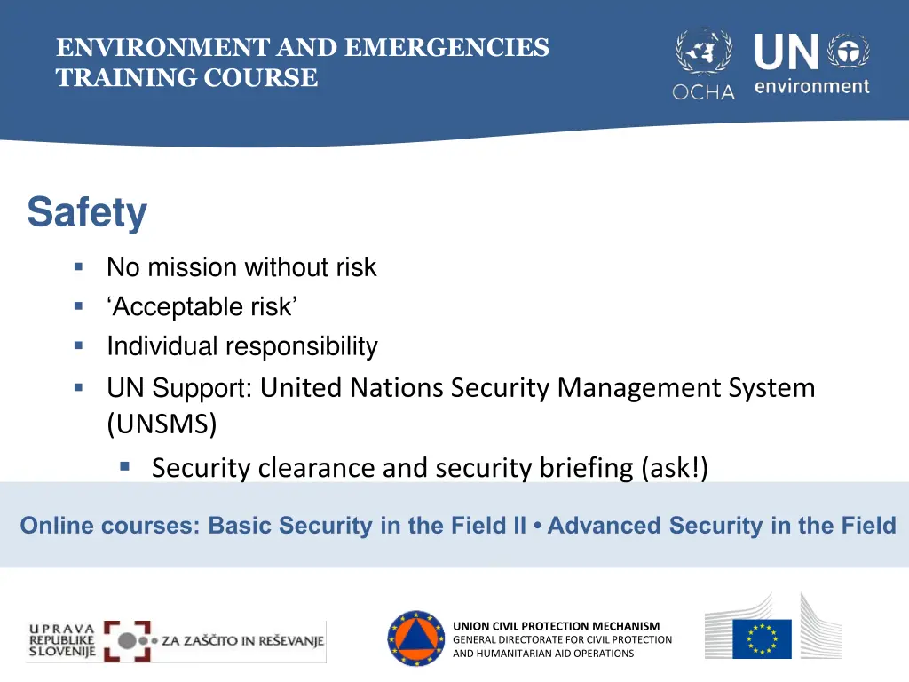 environment and emergencies training course 7