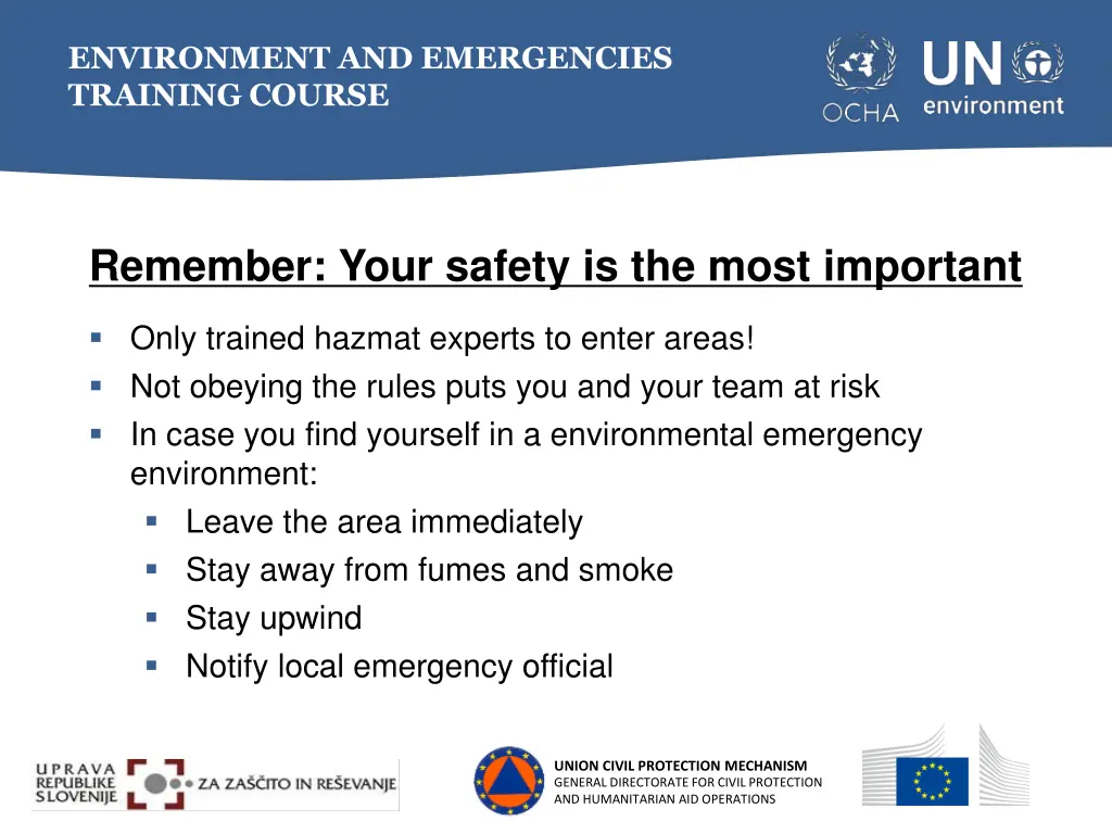 environment and emergencies training course 8