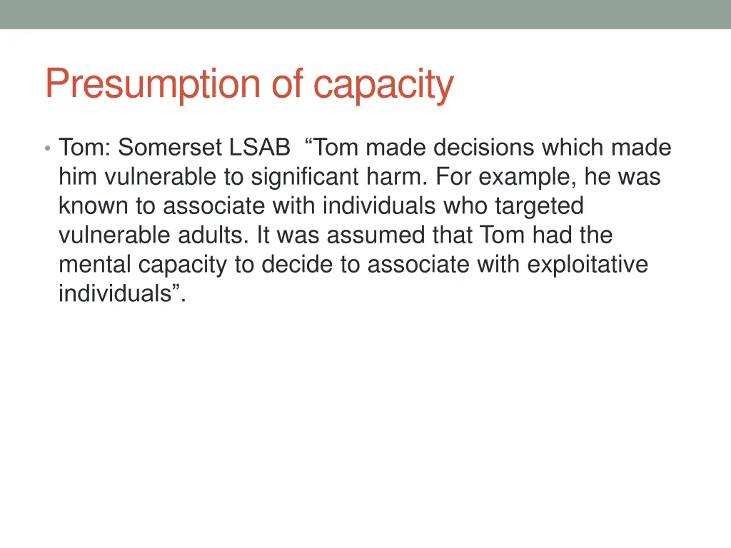 presumption of capacity