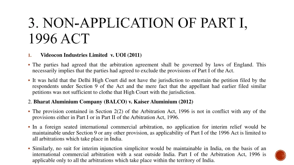 3 non application of part i 1996 act