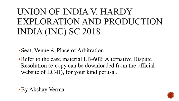 union of india v hardy exploration and production