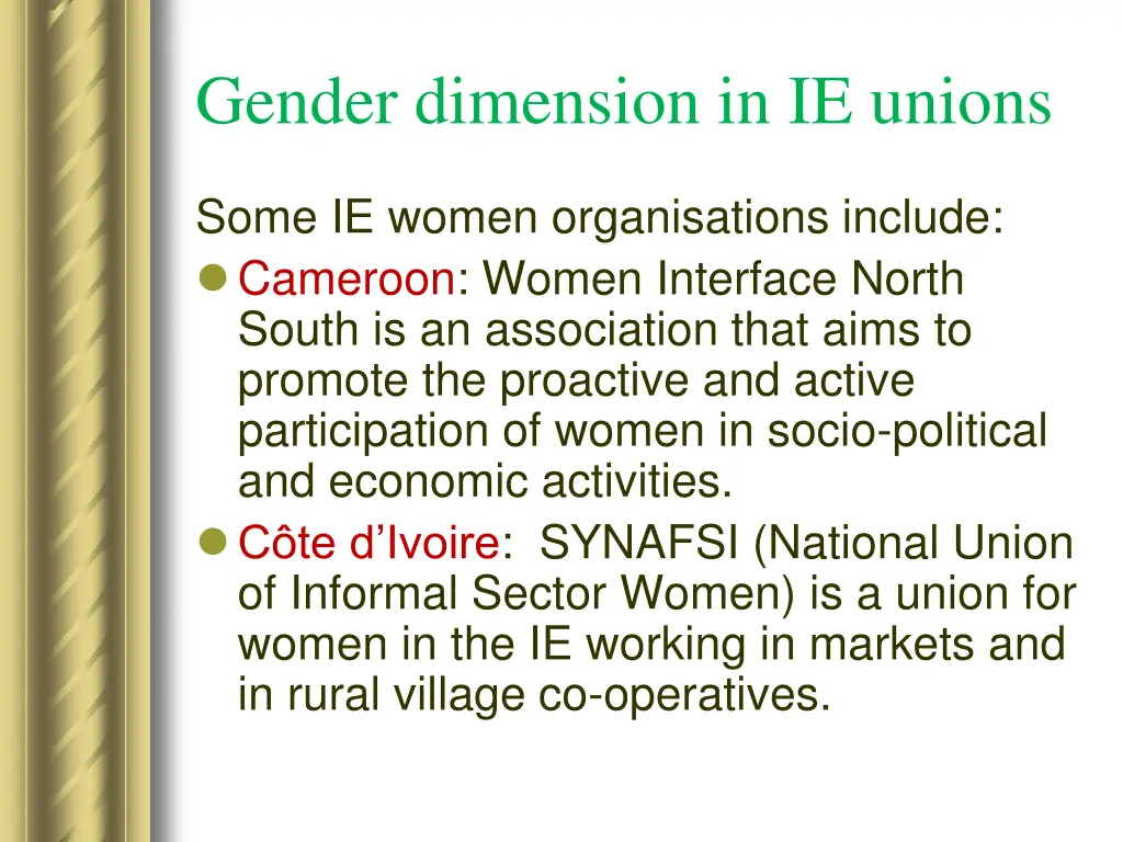 gender dimension in ie unions 4