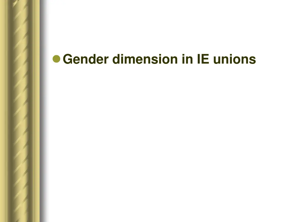 gender dimension in ie unions