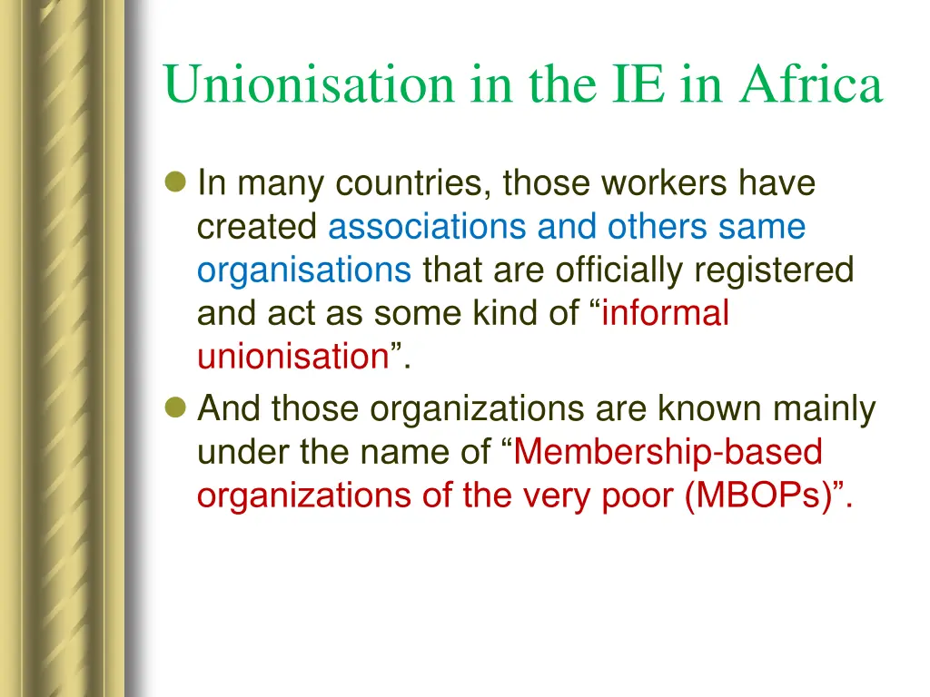 unionisation in the ie in africa 4