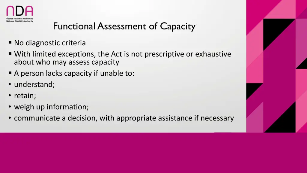 functional assessment of capacity