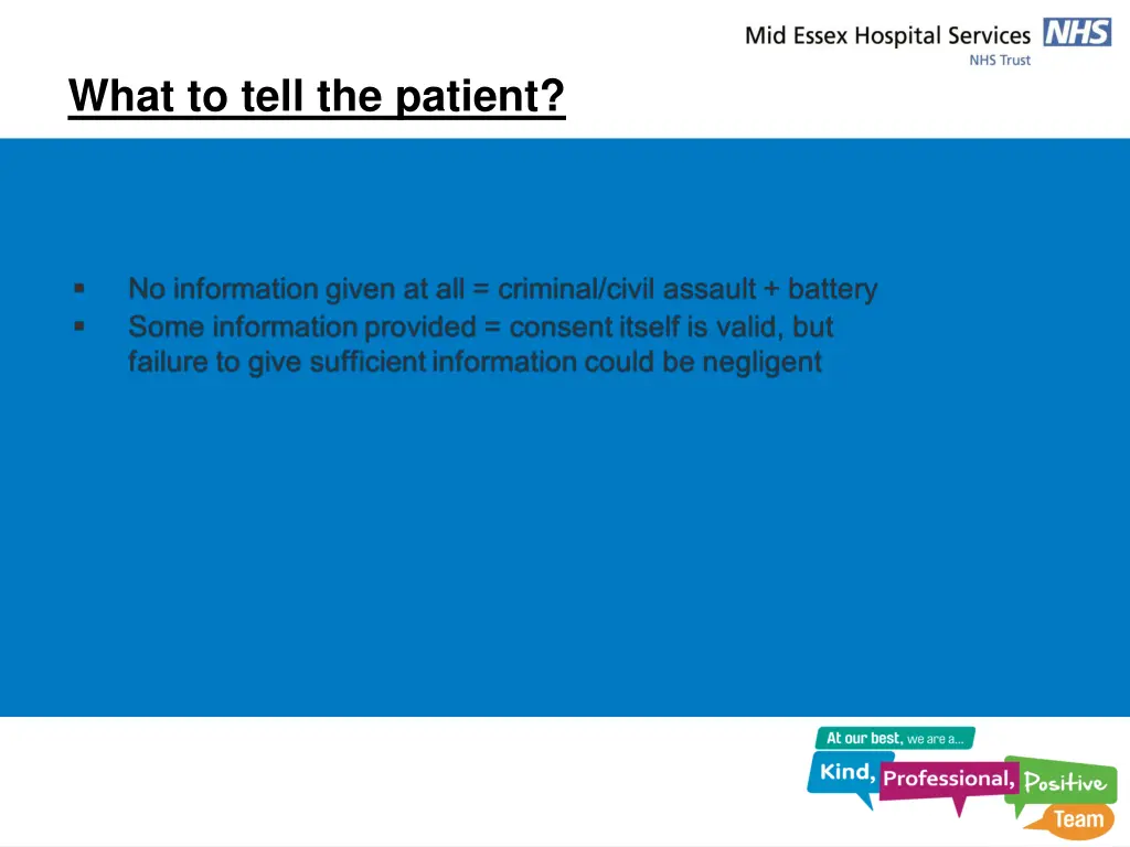 what to tell the patient