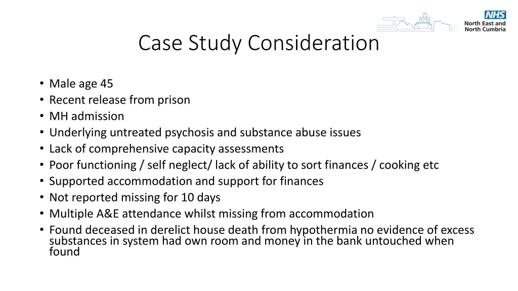 case study consideration