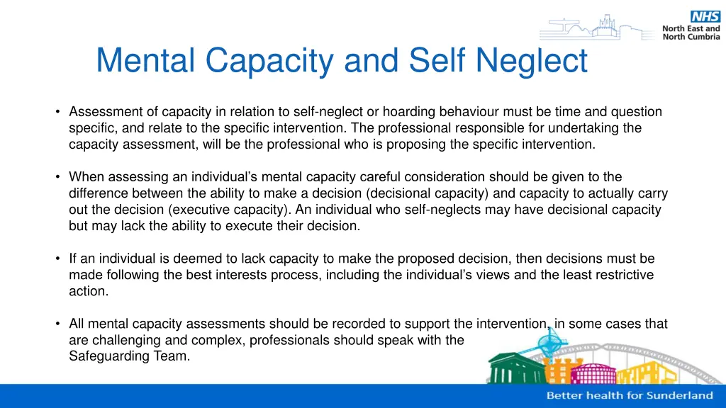 mental capacity and self neglect