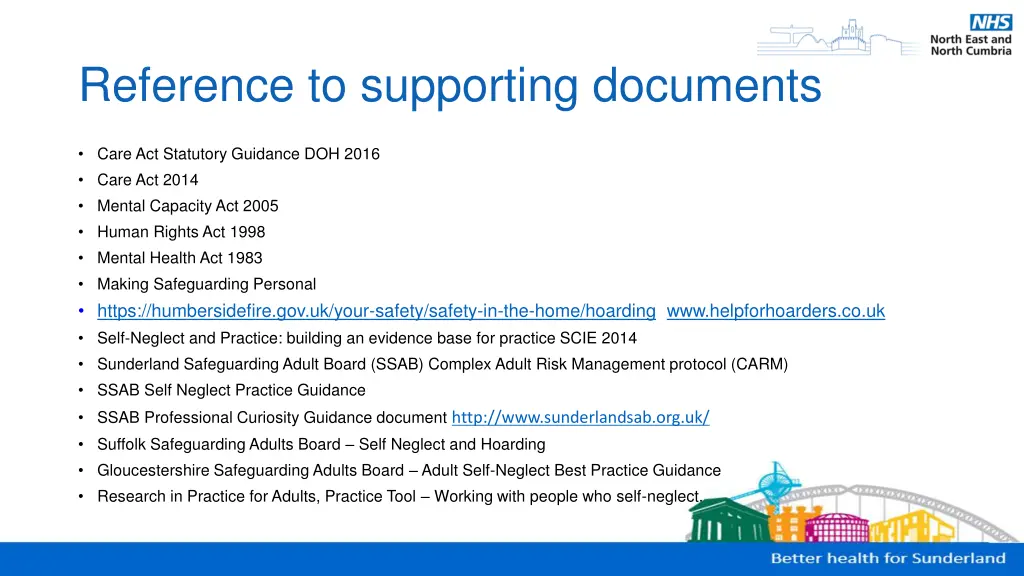 reference to supporting documents