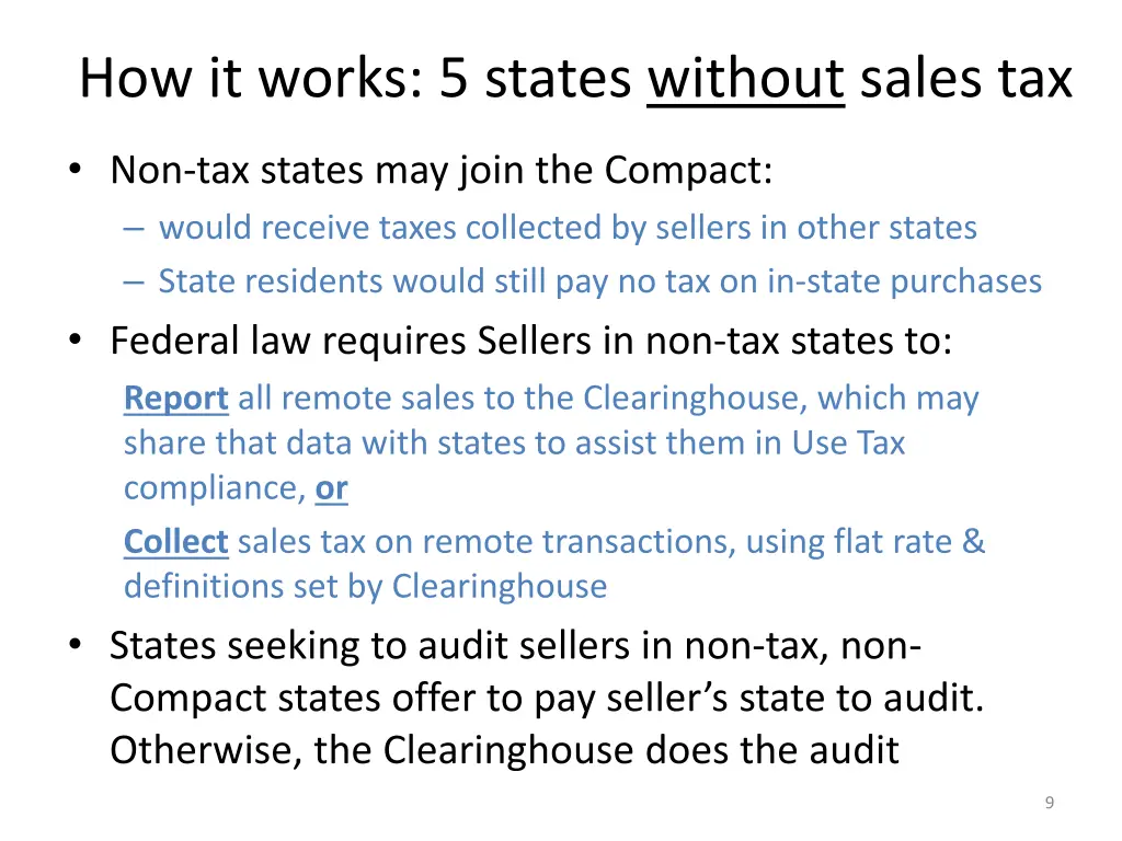 how it works 5 states without sales tax