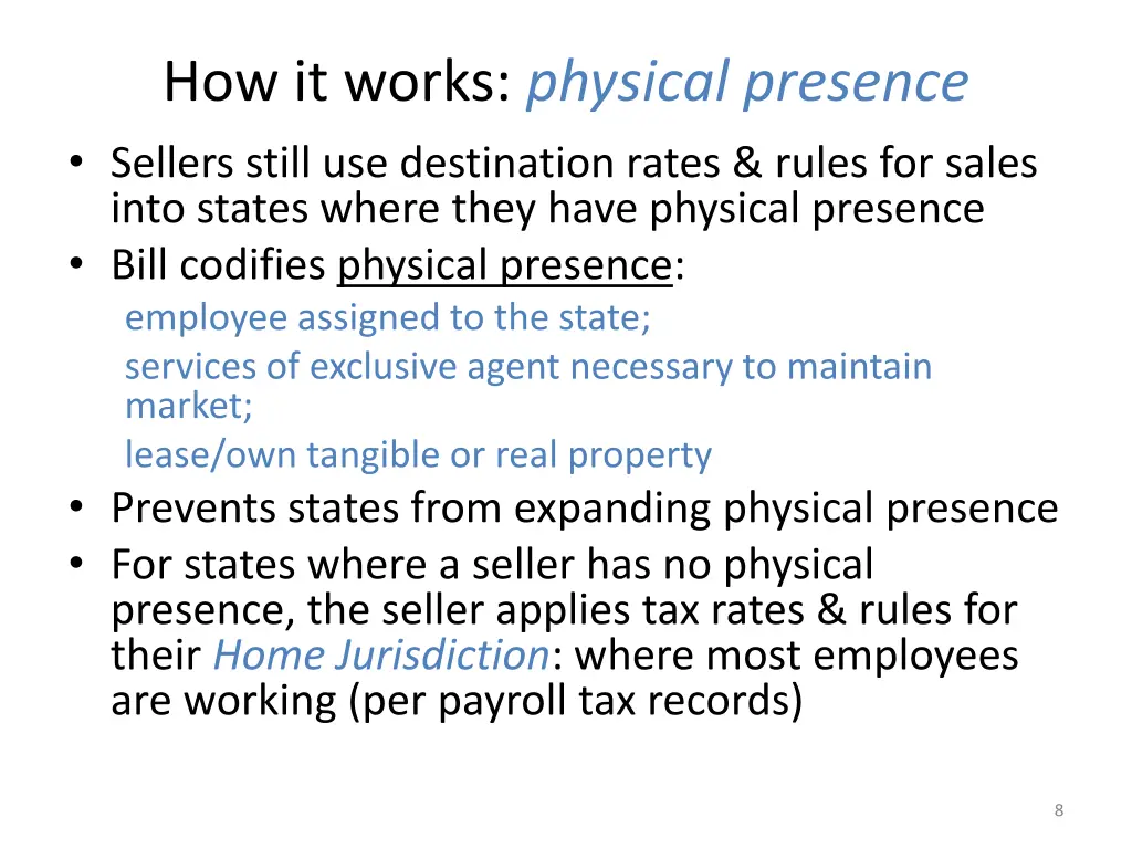 how it works physical presence sellers still