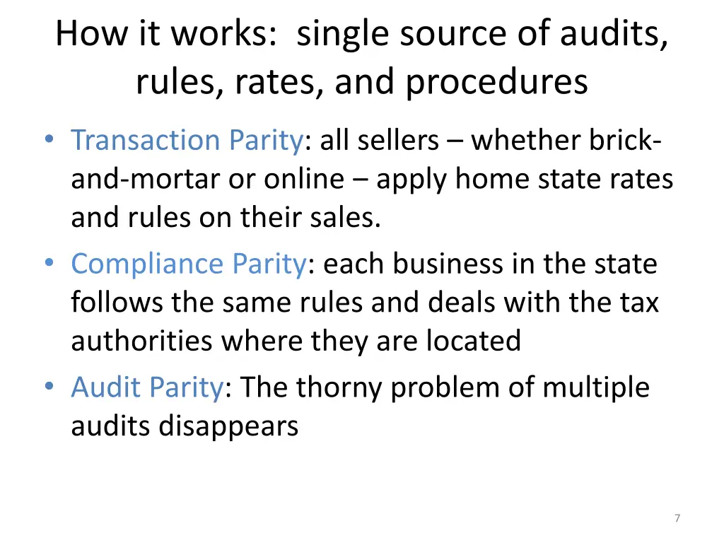 how it works single source of audits rules rates