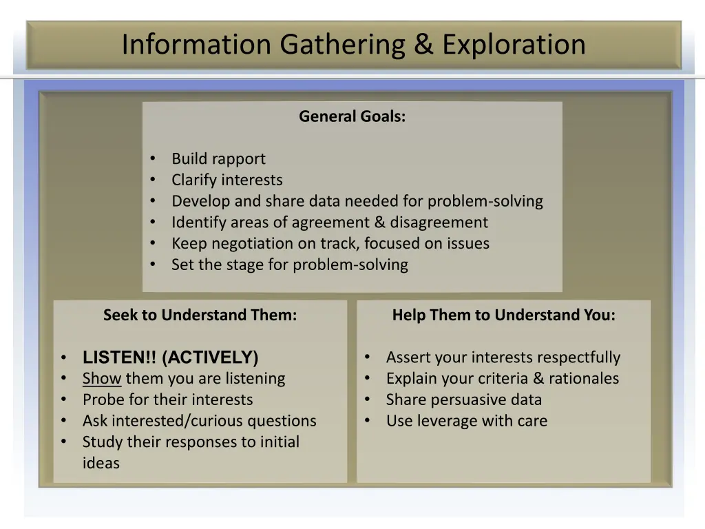 information gathering exploration