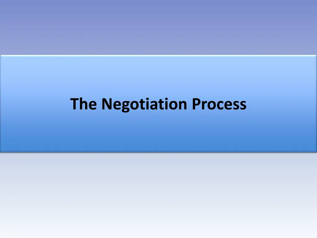 the negotiation process