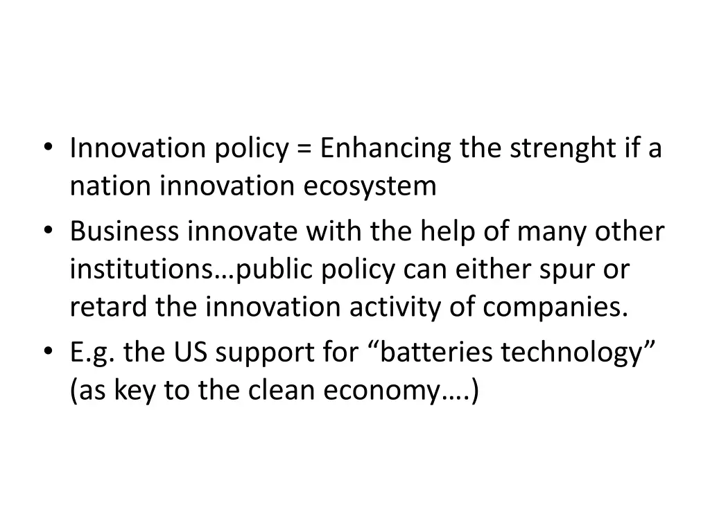 innovation policy enhancing the strenght