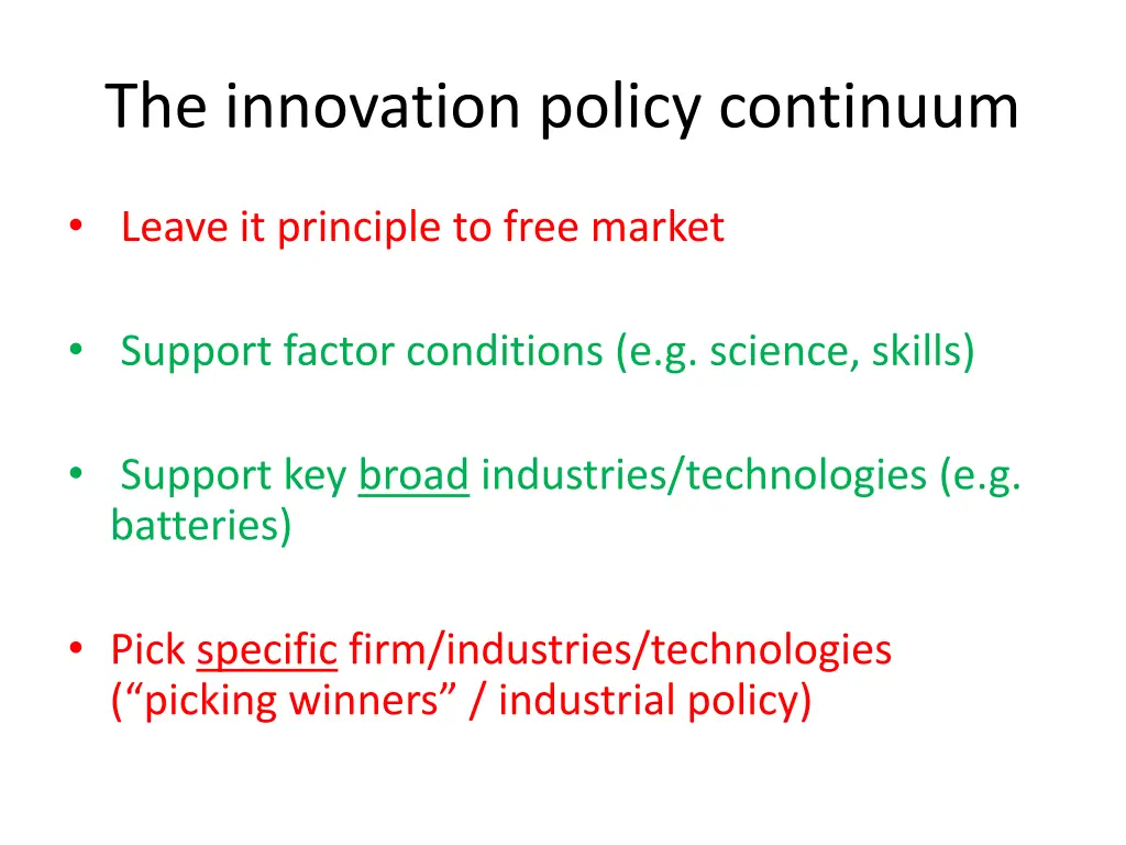 the innovation policy continuum