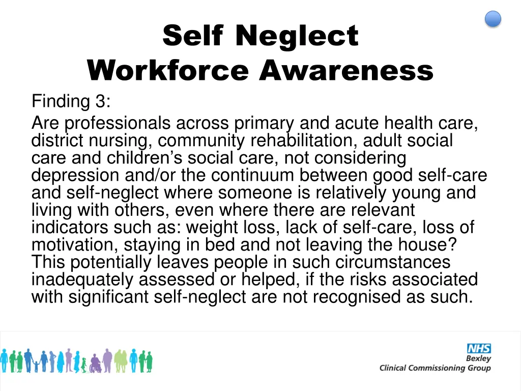 self neglect workforce awareness finding