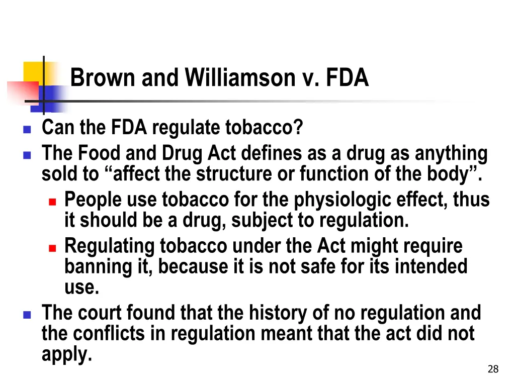 brown and williamson v fda