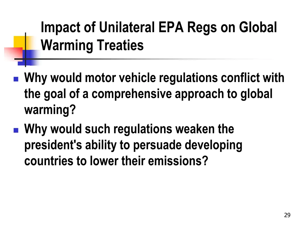 impact of unilateral epa regs on global warming