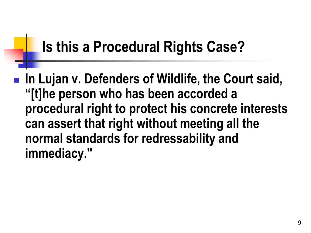 is this a procedural rights case