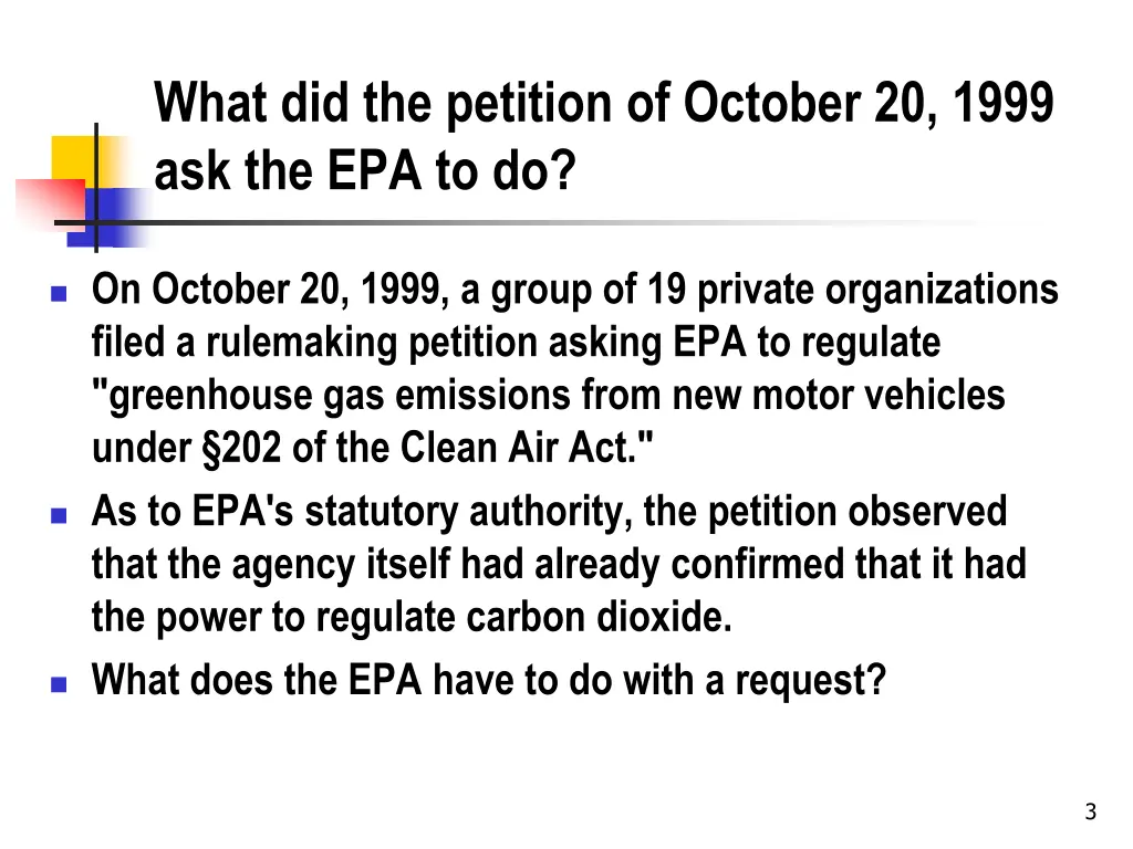 what did the petition of october 20 1999