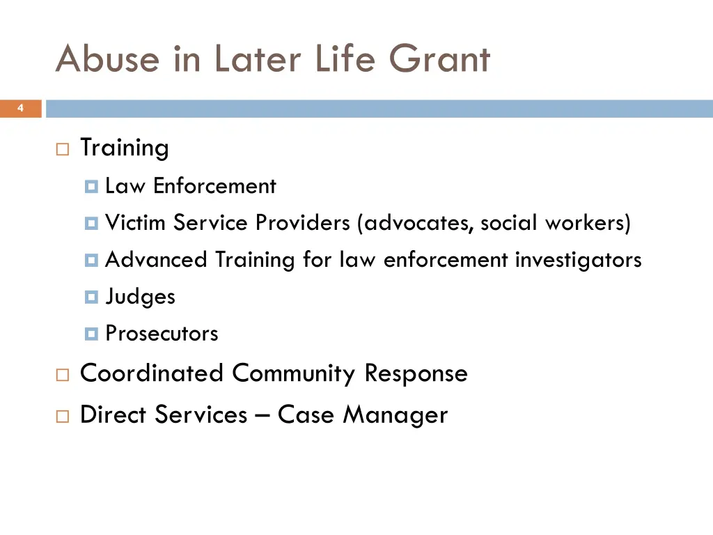 abuse in later life grant