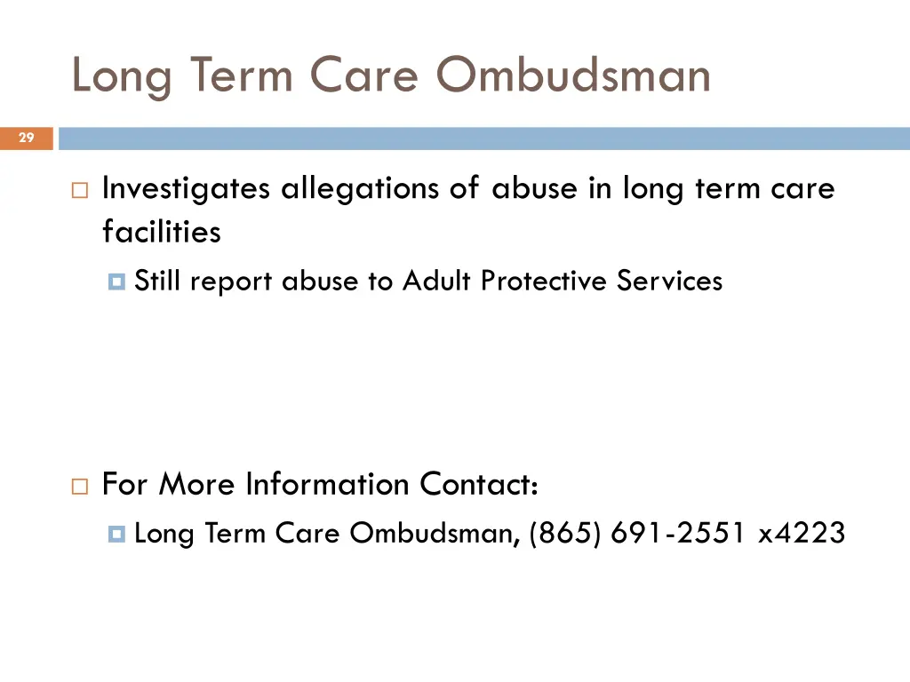 long term care ombudsman