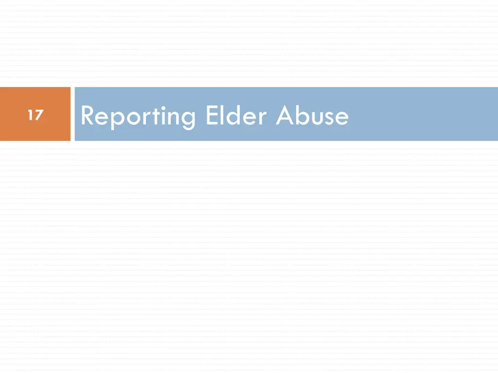 reporting elder abuse