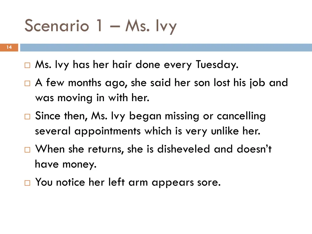 scenario 1 ms ivy