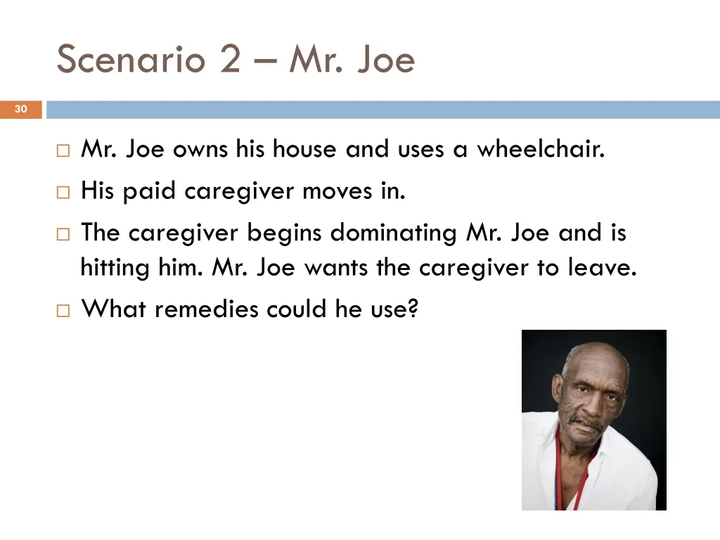 scenario 2 mr joe